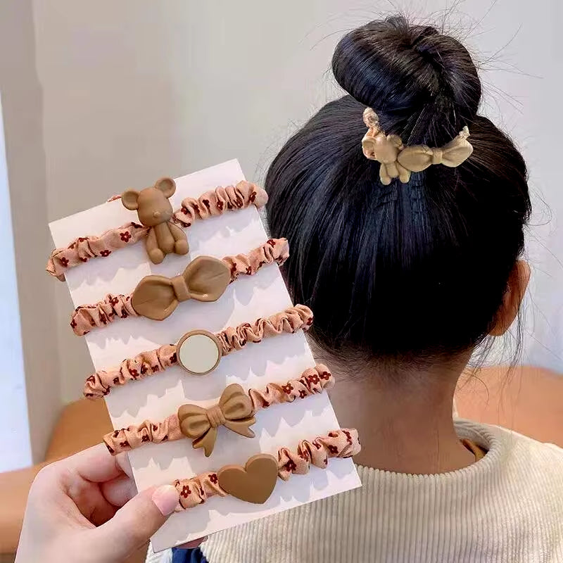 10 PCS Women'S Hair Ring Set Hair Accessories High Elasticity Leather Band Simple Temperament High Ponytail Durability New Style